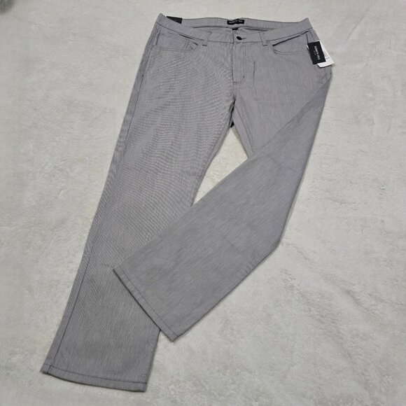 🆑️ Kenneth Cole Grey Cotton Pants Straight Fit Trousers Lightweight Comfortable - Picture 3 of 9